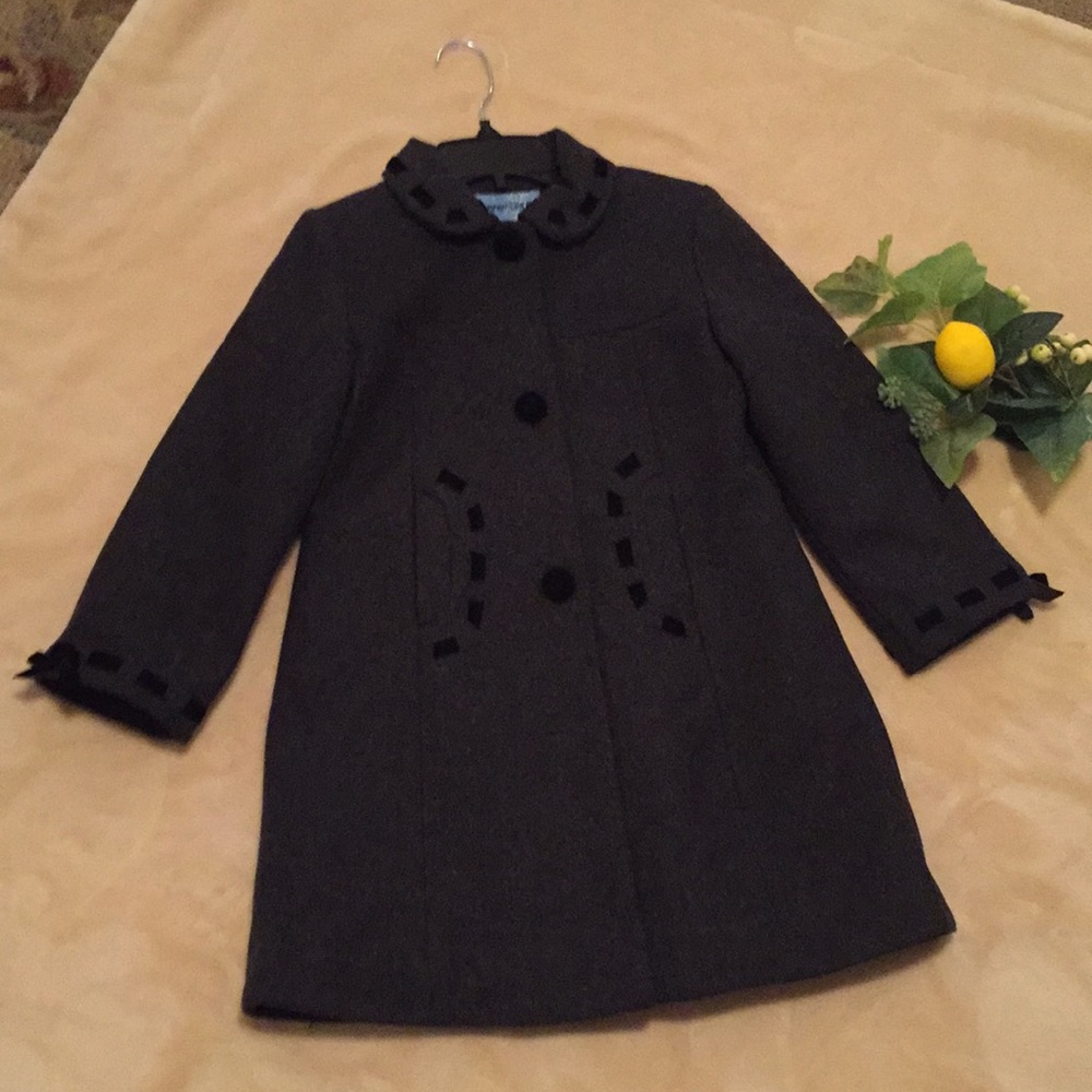 Copper Key girl’s gray wool long dress coat